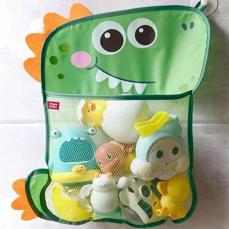 Baby bathroom storage mesh bag children games network bath baskets organization water toys cartoon animal shapes net
