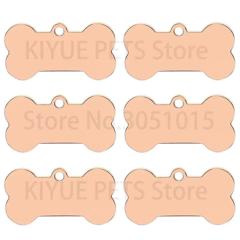 Wholesale 100 Pieces Stainless Steel Bone Pet Identity Dog ID Tag Personalized Laser Custom Cat Collar Accessories