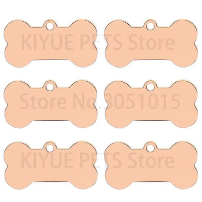 Wholesale 100 Pieces Stainless Steel Bone Pet Identity Dog ID Tag Personalized Laser Custom Cat Collar Accessories