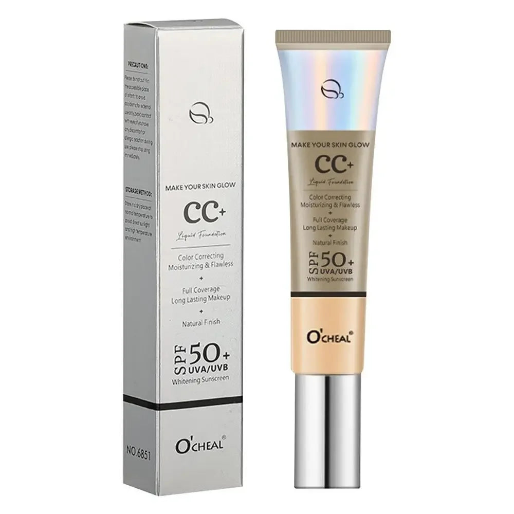 CC Cream With SPF 50 Color Correcting Cream SPF 50 Sunscreen Full Coverage Foundation Lightweight Foundation Moisturizing