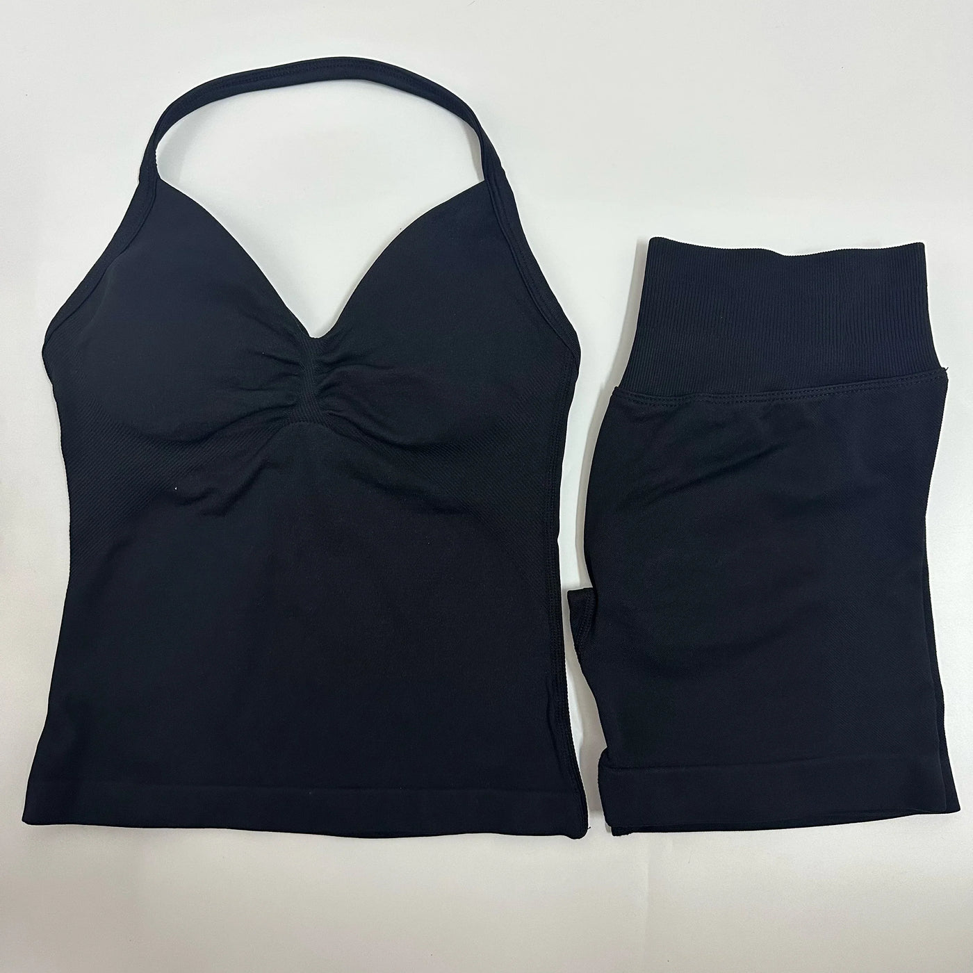 Women Yoga Set Seamless Yoga Longline Strappy Tank Top