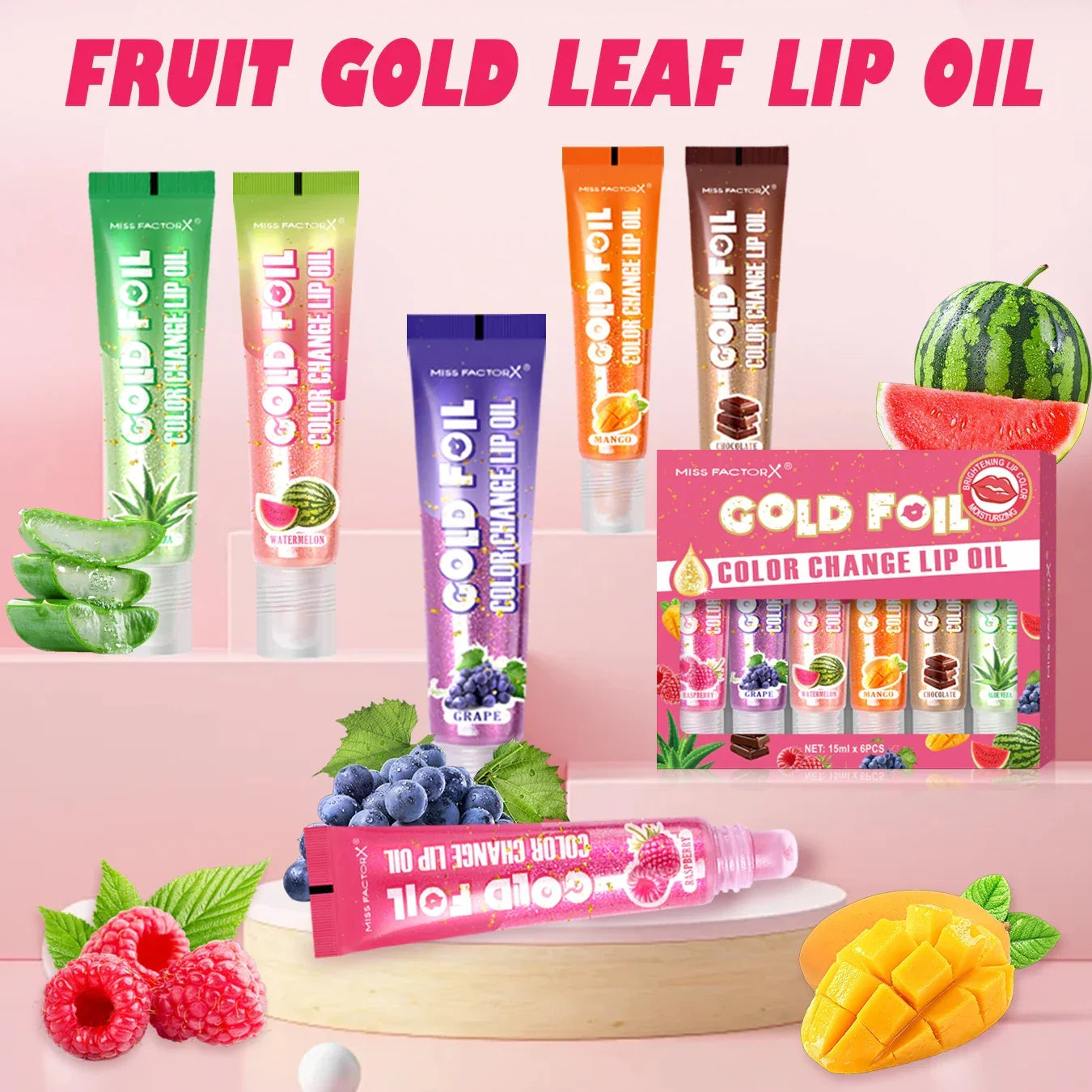 Shiny Lip Oil Gift Set 15ml×24PCS deep moisturizing non-decolorizing  foil brightening and embellishing lip color gift