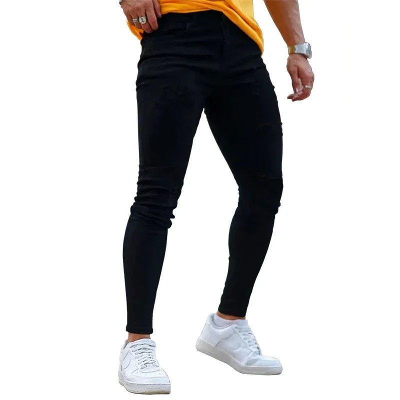 Mens Skinny brushed jeans design Classic Denim Trousers Casual Daily For Office Parties Male denim Pants men