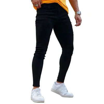 Mens Skinny brushed jeans design Classic Denim Trousers Casual Daily For Office Parties Male denim Pants men