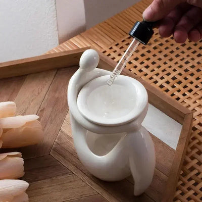 Candle Lamps Aromatic Oil Burner Shape Ceramic Essential Oil Candle Holder Wax Melt Burner Warmer Melter Fragrance Home Decor