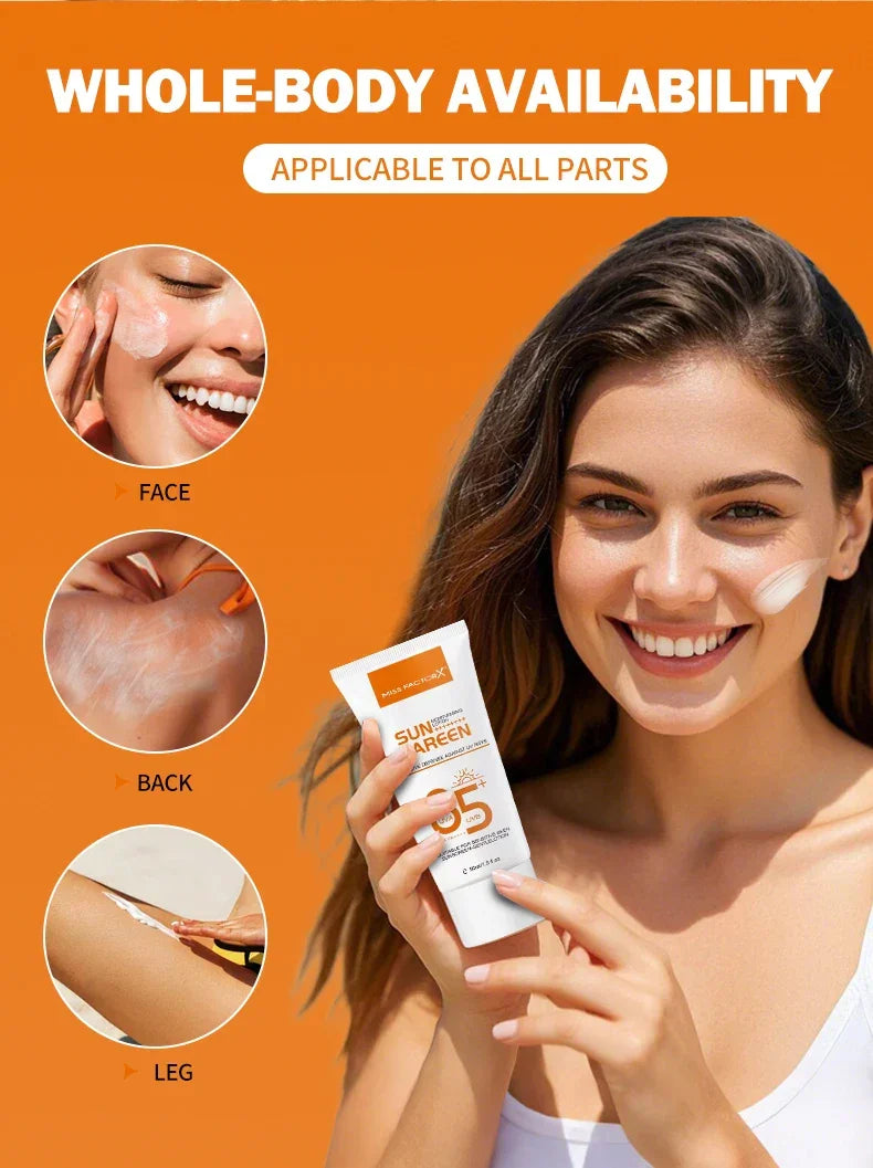 Mild sunscreen, broad-spectrum SPF moisturizing formula, lightweight sunscreen, vegetarian, suitable for facial and body skincar