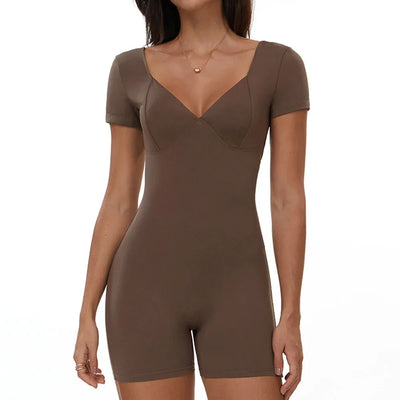 Summer Scrunch Butt Workout Jumpsuit Sports Overalls Quick Dry Yoga Clothing Workout Bodysuits  Slim Fit Sports Yoga Set Women