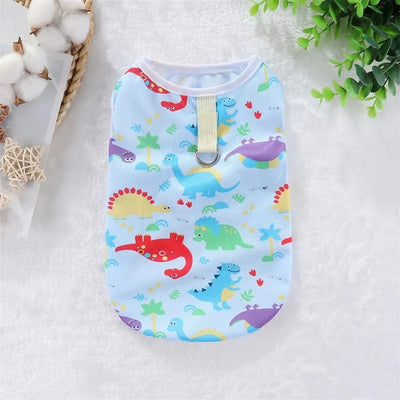 Summer Pet Dog Cooling Vest Cartoon Soft Clothing Summer Casual Shirts Small Medium Large Dogs Puppy French Bulldog Clothes