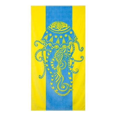 Beach Towels Tropical Animals Blue Unique Design Multiple Sizes Cotton Bath Towels Suitable for Kids and Adults