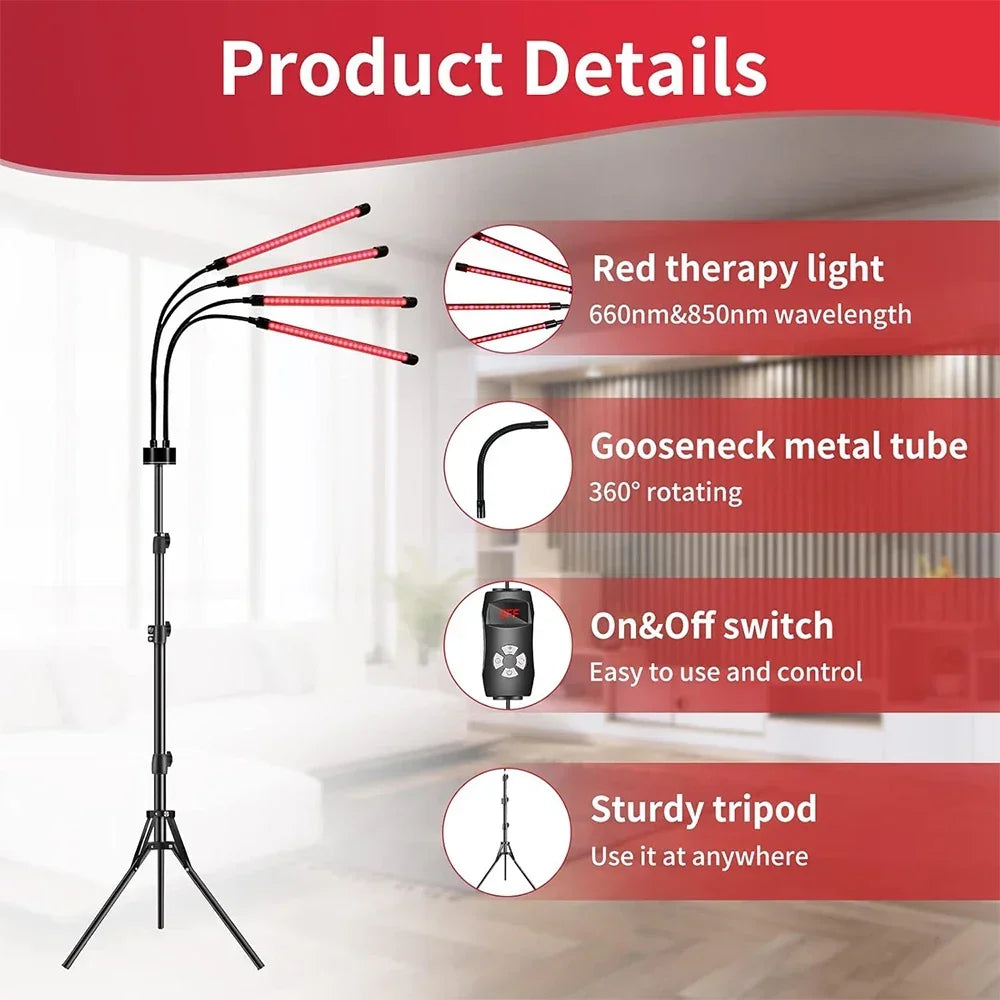 Led Red&Near Infrared Light Healthcare Lamp 660&850 nm Sauna for Full Body Face Joint Muscle Relieve Beauty Health Gadget Device