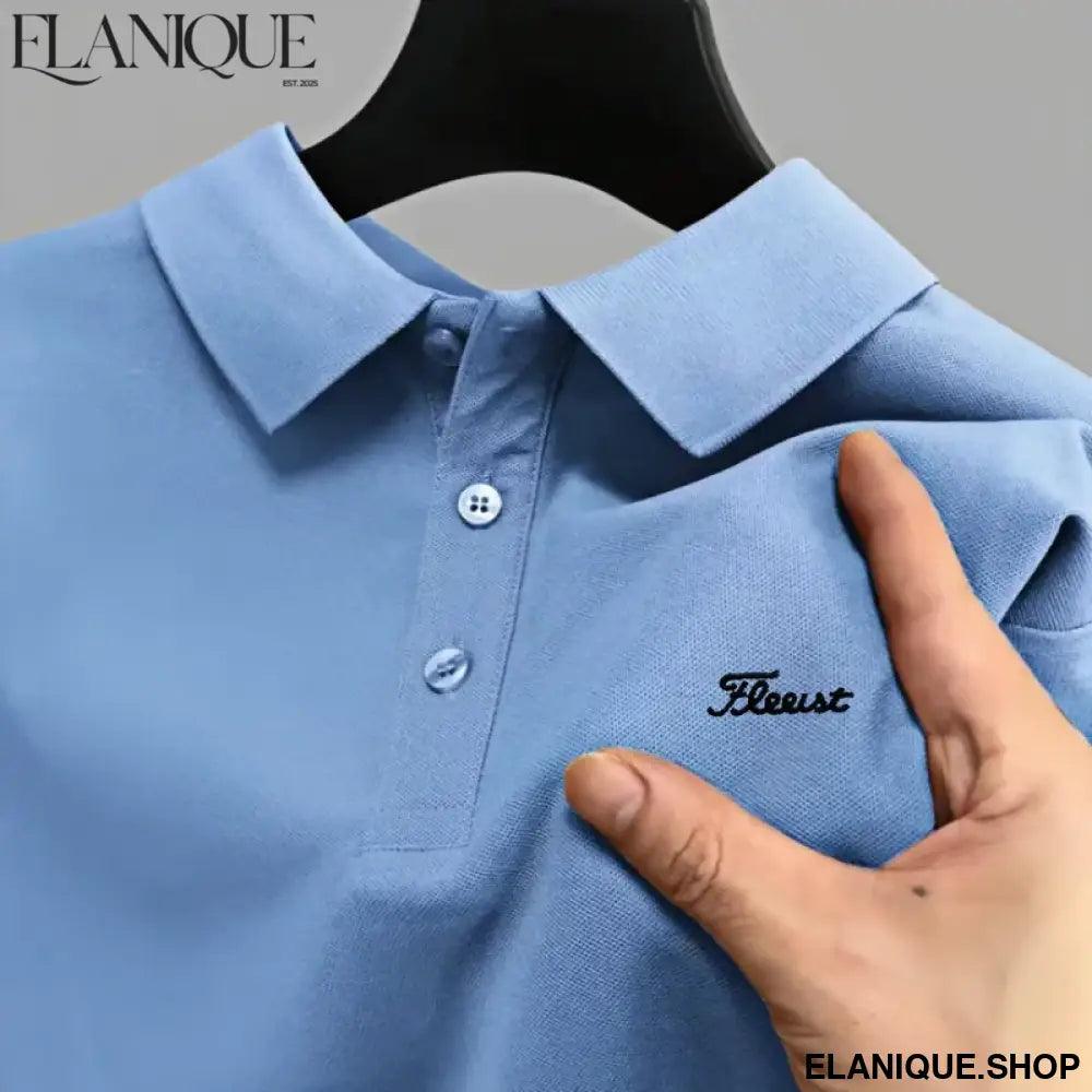 Men’s Embroidered Golf Polo Shirt – Smart Casual Summer Top