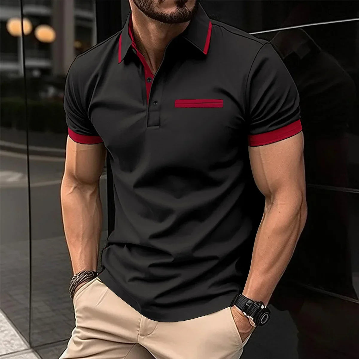 Solid Coloured Printed Polo Men's Clothing Simple 3D Print T-shirts for Men Breathable Men's Short Sleeve Polo Casual Loose Tops