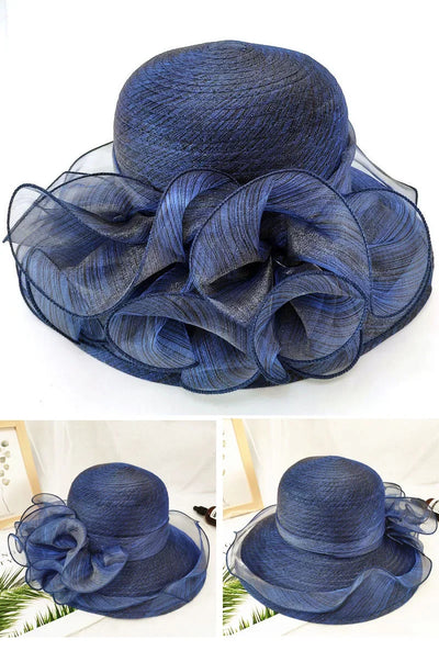 Summer hats for women Organza flower mesh sunshade hat vacation beach hat wide brimmed sun hat Sun protection sombreros de mujer