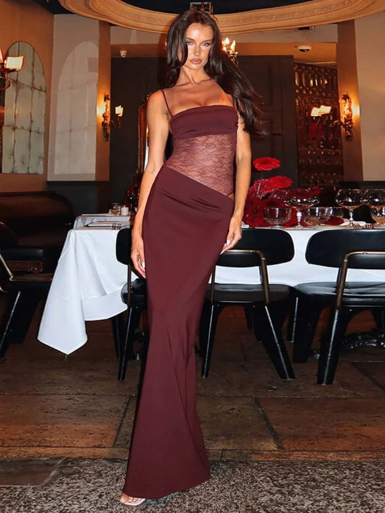 Lace-up Long Dresses For Women Evening Party Clothing Asymmetrical Lace Bodycon Vestidos De Mujer Sleeveless Robe Femme Été