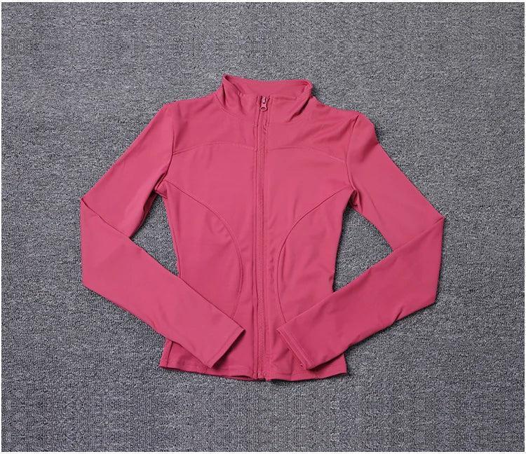 Workout sport jacket long sleeve gym training clothing yoga sportswear women