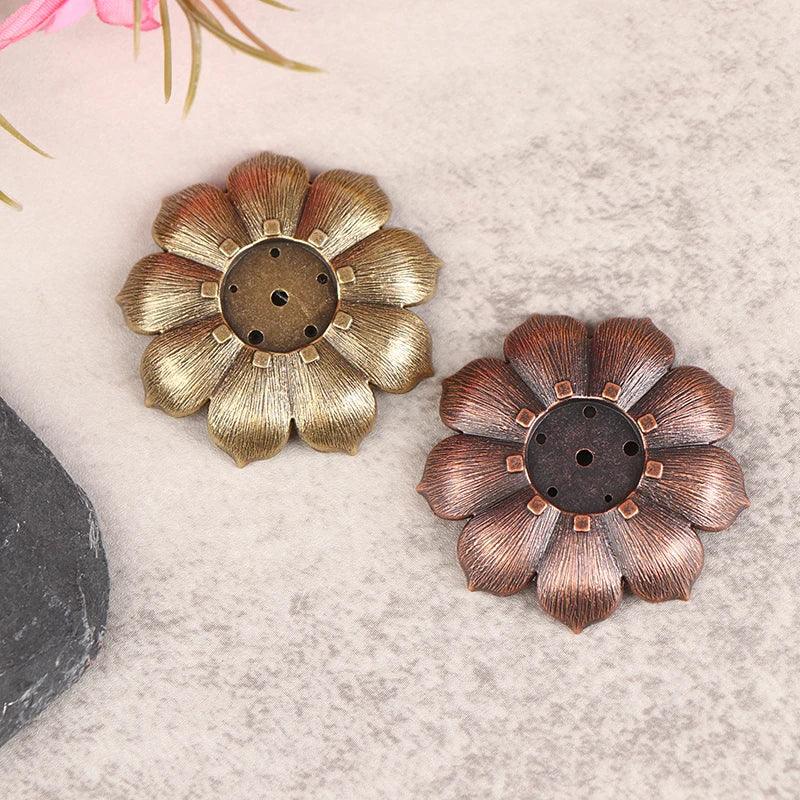 Buddhism Lotus Line Incense Holder Plate Alloy Incense Burner Temples Yoga Studios Home Decoration