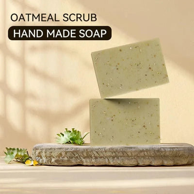 1/2/4/6Pcs Handmade Oat Soap,Natural,Gentle,Non Irritating, Brightening, Exfoliating, Body And Facial Cleansing, Whitening Soap