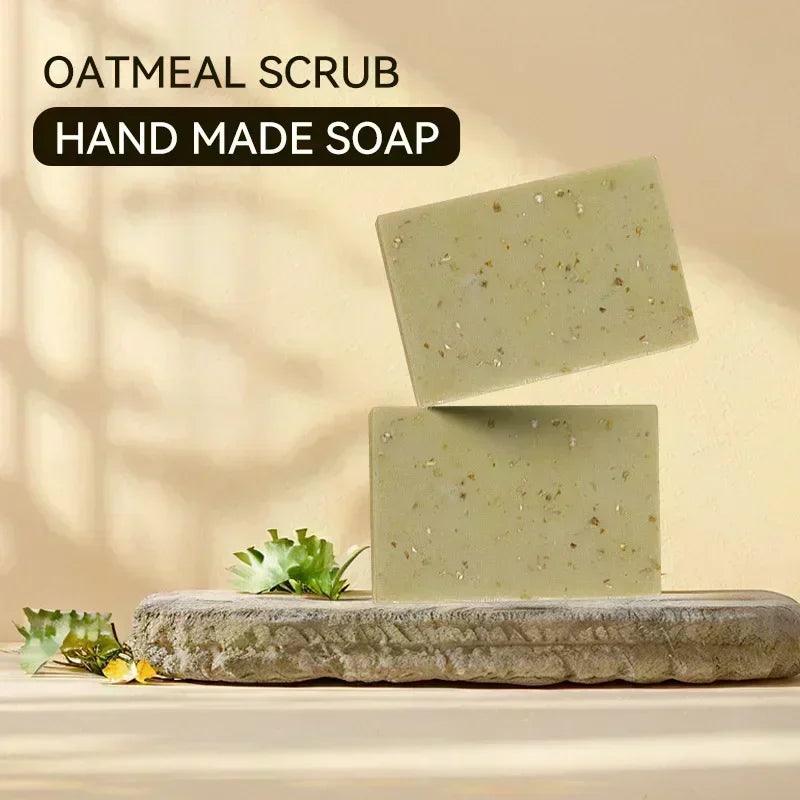 Handmade oat soap - natural gentle brightening exfoliating body facial