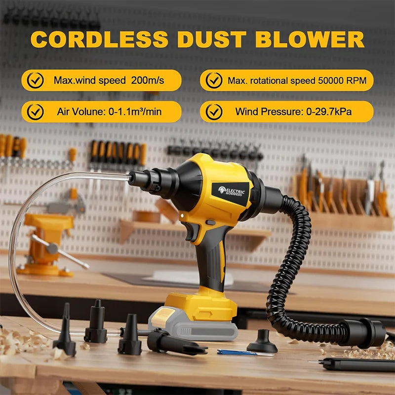 Electric Goddess Cordless Air Duster Blower Electric Air Gun Handheld Multifunction Power Tool For Dewalt 20V Battery Pin