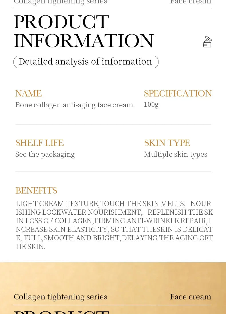 SADOER Collagen Firming Face Cream Skincare Moisturizing Hydrating Face Creams Faical Cream Beauty Face Skin Care Products