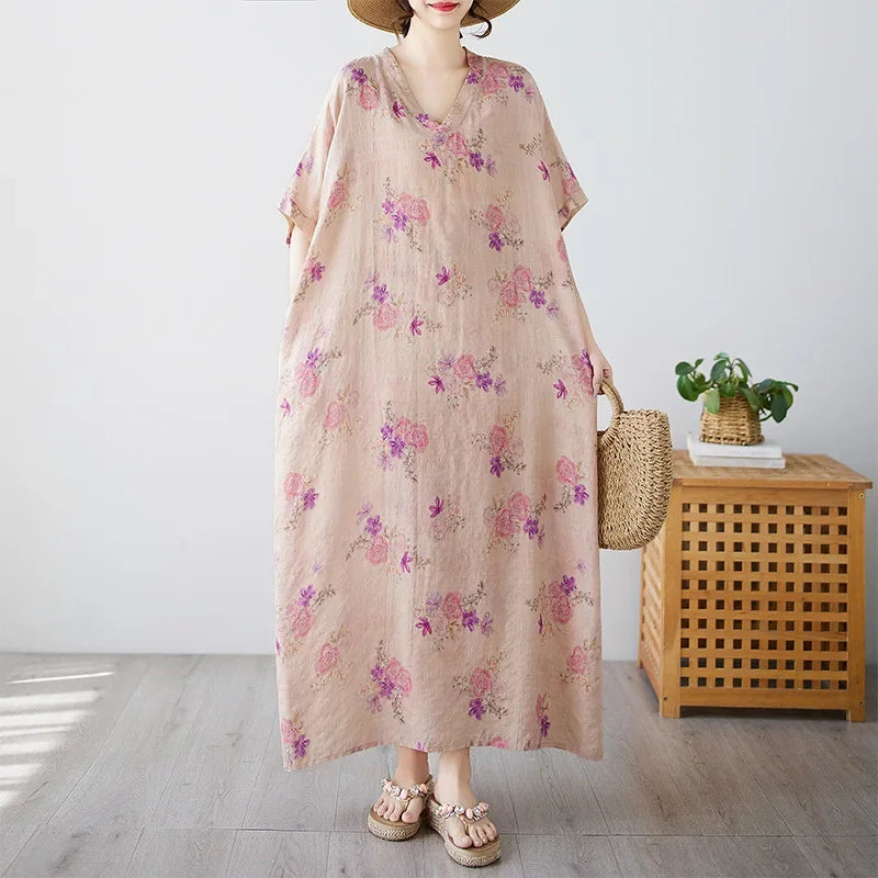 Summer Dress for Women Clothing Streetwear Ethnic Style Bohemian Beach Vintage Clothes Casual Fashion Harajuku Loose Streetwear