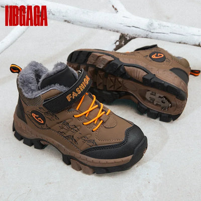 Winter Children's Casual Snow Ankle Boots Non-slip Outdoor Mountain Climbing Shoes Fashion Kids Waterproof Warm Sneakers