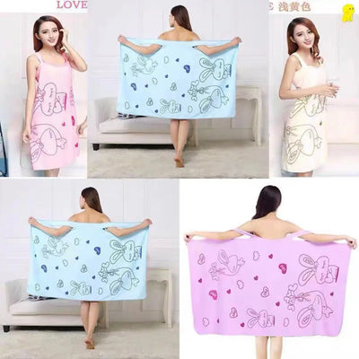 Wearable Superfine Fiber Bathrobe Woman Shower
