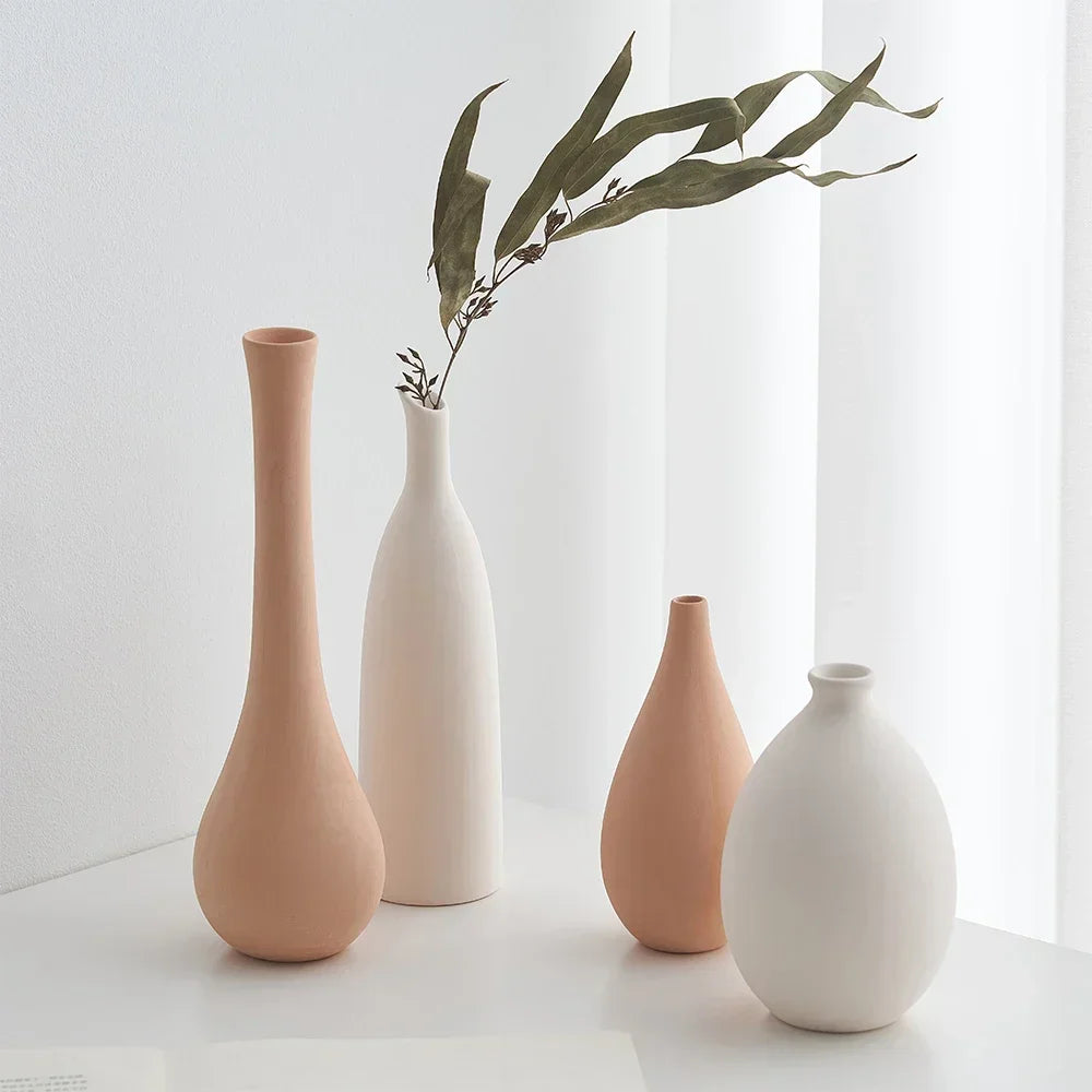 Plain Ceramic Vase  Arrangement Creative and Minimalist Nordic Ins Style Decoration Pottery Props for Home Photography Plain Vas
