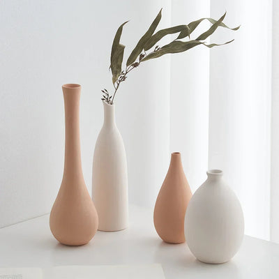 Plain Ceramic Vase  Arrangement Creative and Minimalist Nordic Ins Style Decoration Pottery Props for Home Photography Plain Vas