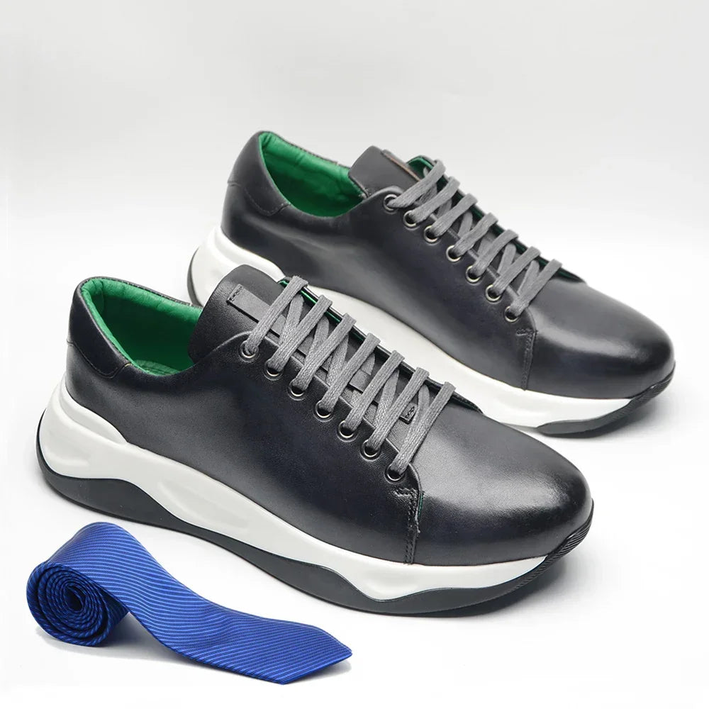 Classy Man Sneakers Luxury Brand Designer Lightweight Cowhide Genuine Leather Casual Social Men's Oxford Shoes Autumn Winter