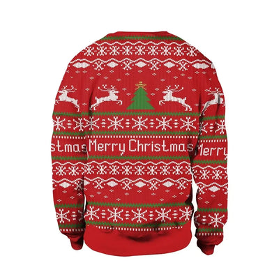 2024 Women Ugly Christmas Sweatshirt Funny Dog Head Pullovers Hoodie Humping Reindeer Climax Christmas Clothes