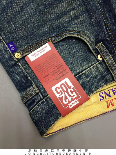 12.5oz Red Selvedge Denim Jeans for Men 99% Cotton High Quality American Vintage Casual Spring Autumn Tapered Straight Pants 5KM