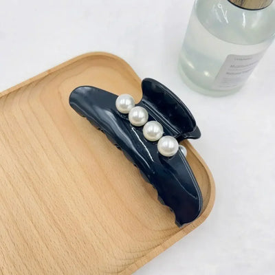 Hair Jewelry Ornament French Design Hair Claw Clip Elegant Long Pearl Women Acetate Hair Clips Fashion Korean Style