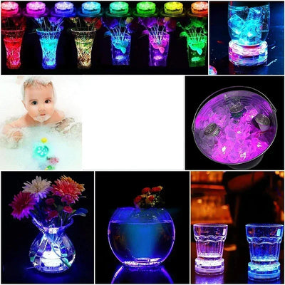 Submersible LED Lights Waterproof Underwater RGB with Remote Control Colour-Changing Light, Battery-Operated Flameless Lamps