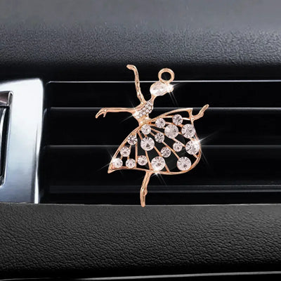 Car Aroma Diffuser Fragrance For Car Flavoring Air Fresheners Auto Perfume Car Smell Vent Clip Ballet Bling Car Accessory Girls