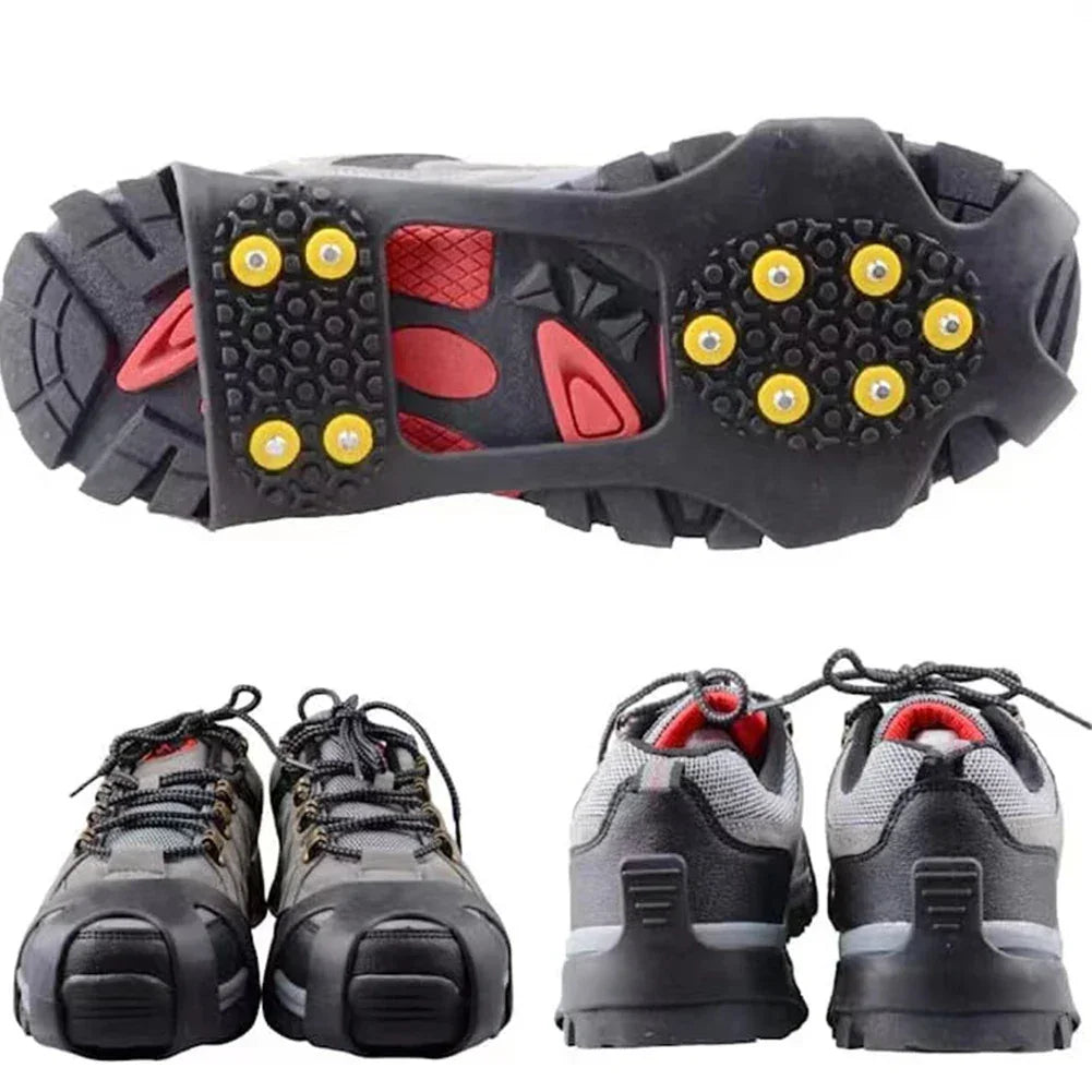 10 Teeth Climbing Crampons Anti-Slip Mountaineering Cleats Unisex Bundled Crampons Walking Hiking Accessories