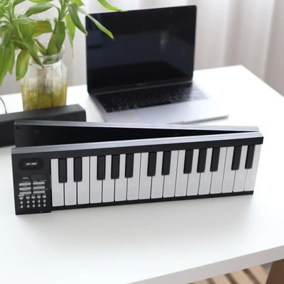 61 Key Foldable Electronic Piano Portable Piano Keyboard w/LED Display/Built-in Battery/Electronic Keyboard Musical Instrument