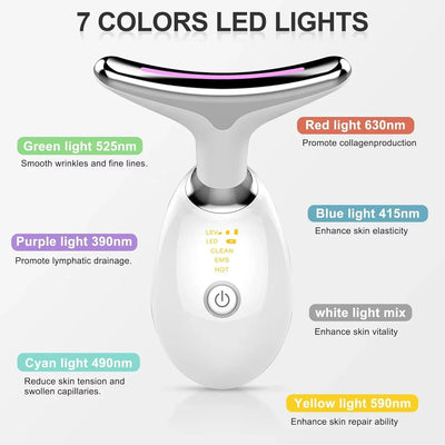 Neck massager face three lighting modes skin enhancement device LED beauty machine