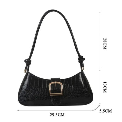 Women Stylish PU Leather Sling Bag Solid Colour Zipper