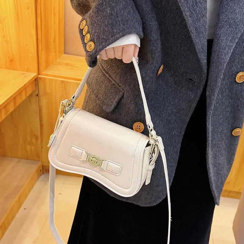 Designer Style Crossbody Bag for Women Genuine Leather Shoulder Handbag Ladies Compact Wallet Phone Holder Purse