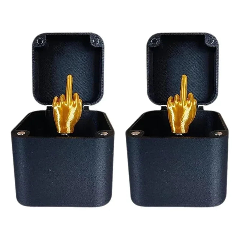 Desk Decoration Christmas Supplies Fun Gag Gifts Surprise Gift Box Toys Middle Finger in the Box Accessories Crafts Decor