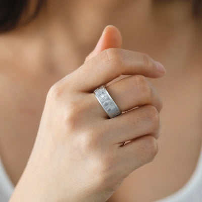 Jeshayuan Elephant Sun Rings for Woman Hinduism Lucky Amulet Stainless Steel Couple Ring Animal Lover Party Jewelry Gift