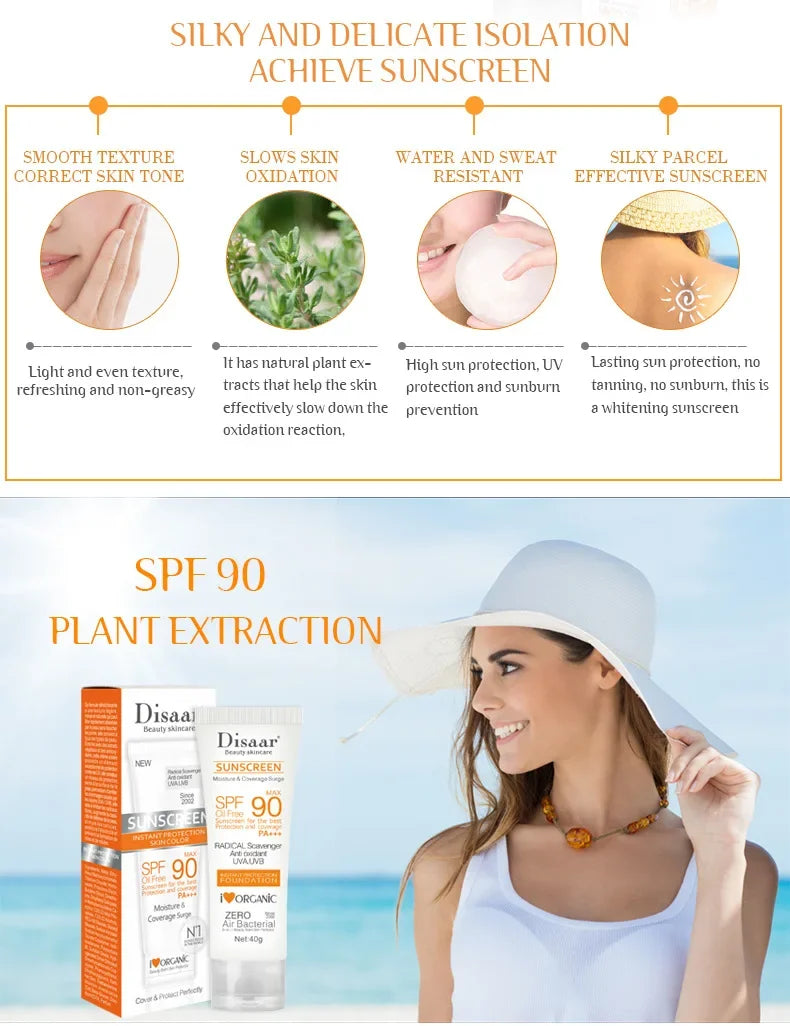 Facial Body Sunscreen Whitening Sun Cream Sunblock Skin Protective Cream Anti Sun Facial Protection Cream SPF 50/SPF 90