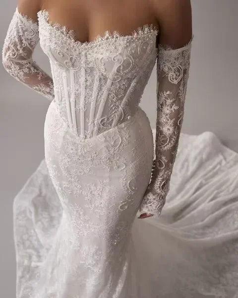 Customized corset curvy wedding dress luxury robe mariagea