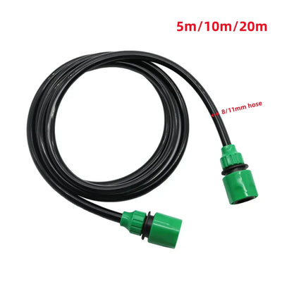 Garden Irrigation Black Hose Gardening Watering Hose 8/11 mm Flexible Water Pipe 5m/10m/20m 3/8" Pipe with Quick Connector 1 Set
