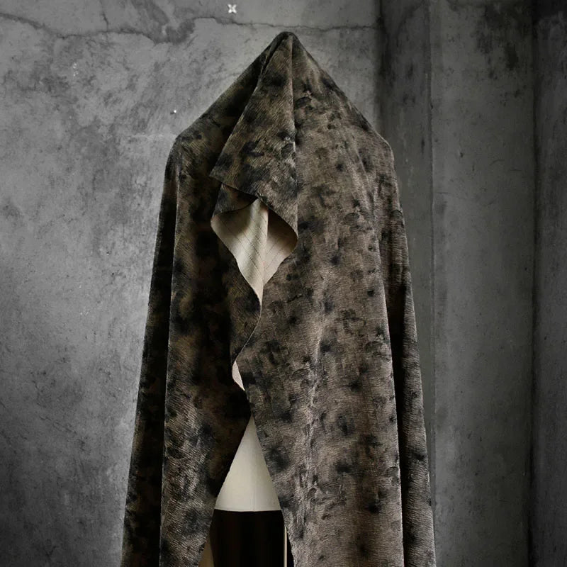 Moss Three-dimensional Folds Irregular Texture Stir Fried Fabric Meilad New Chinese Style Vintage Clothing Designer Fabric