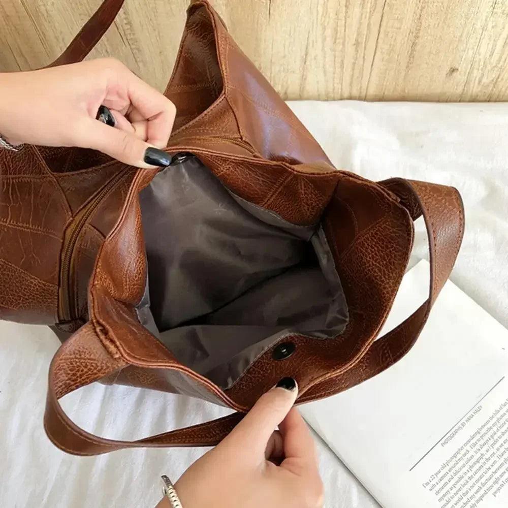 Women’s handbags vintage luxury leather shoulder bag designers large modern fashion brand female