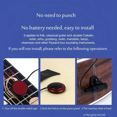 Acoustic Guitar Pickup Professional Violin Ukulele Pickup Music Instrument Accessories for Electric Guitar Parts and Accessories
