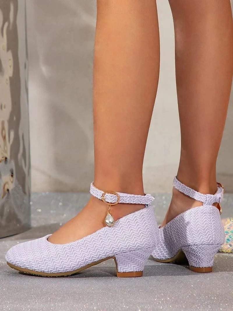 Non-slip Children's Leather Shoes with Heels | Catwalk | Versatile Girls Fashion |  Kids | Princess, Wedding, Party Shoes