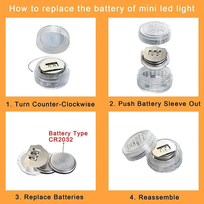 3LEDs Underwater RGB Submersible Lights with Battery Waterproof Swimming Pool Night Atmosphere Lamp Decor Wedding Party